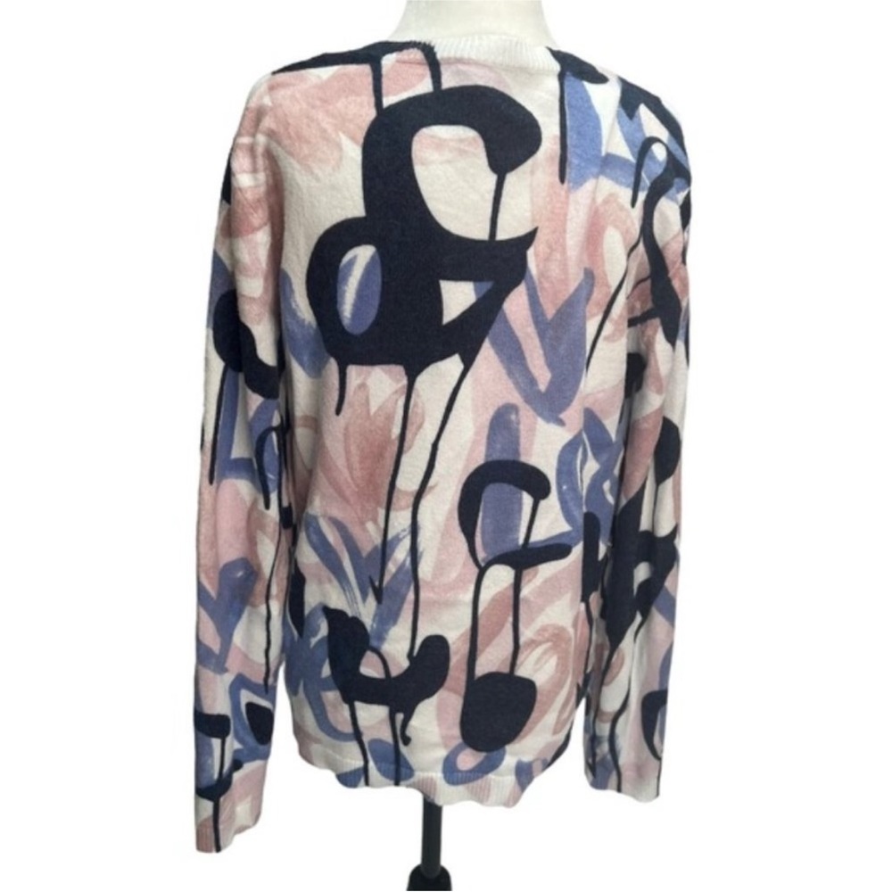 CHARLIE B Pink and Blue Abstract Sweater - Picture 7 of 9